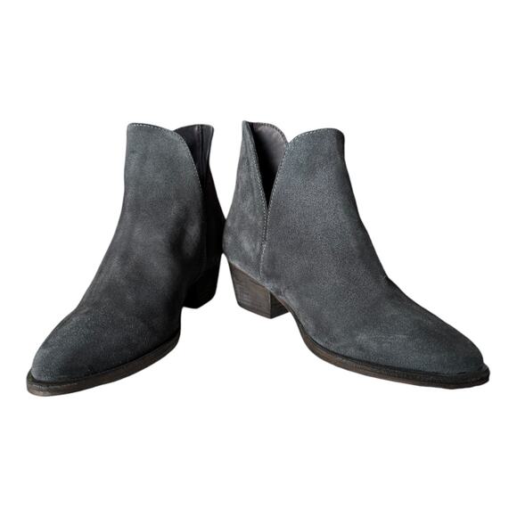 Free People Charm Double-V Suede Pull On Ankle Boots in Navy size 36.5 (6) - Picture 6 of 16